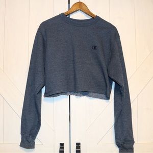 Cropped Blue Champion Crewneck